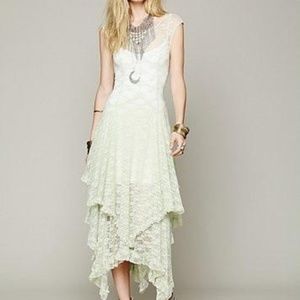 Free People Court Lace dress WITH matching slip XS